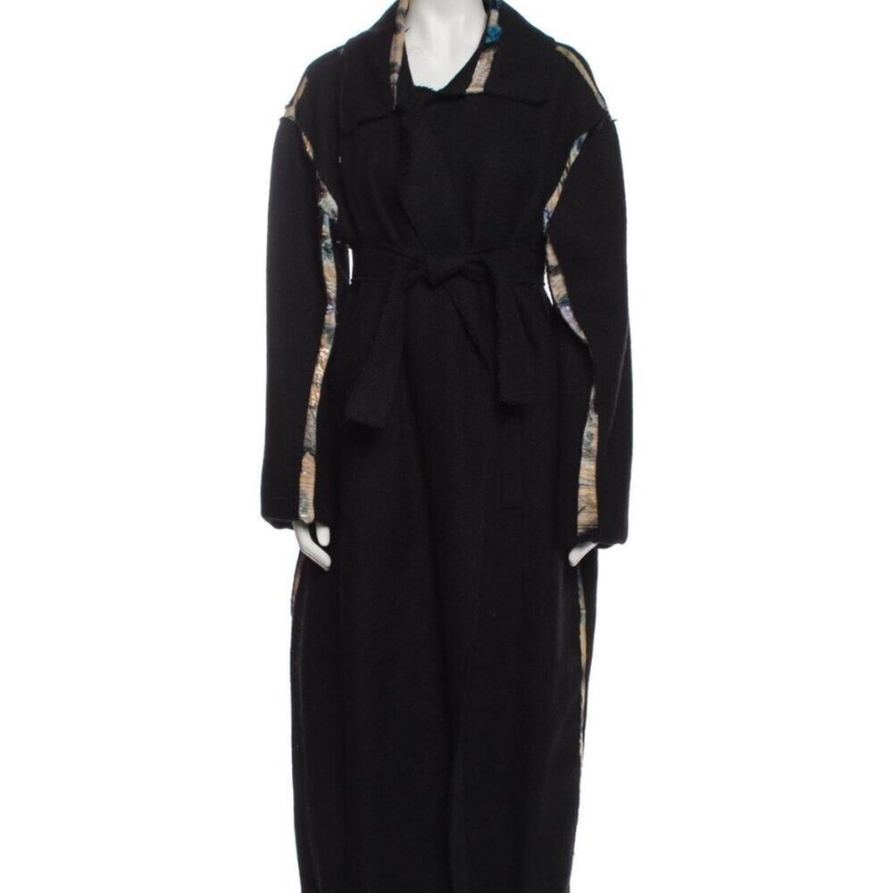 Gauntlett Cheng 100% Wool Belted Coat - Size Small